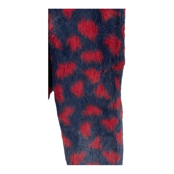 Thakoon Collective Fuzzy Sweater Pull On Mock Neck Red Blue Size XL - Picture 9 of 10